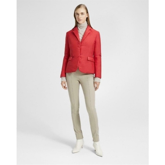 Theory puffer coat red blazer women’s size large career streetwear - Picture 3 of 9
